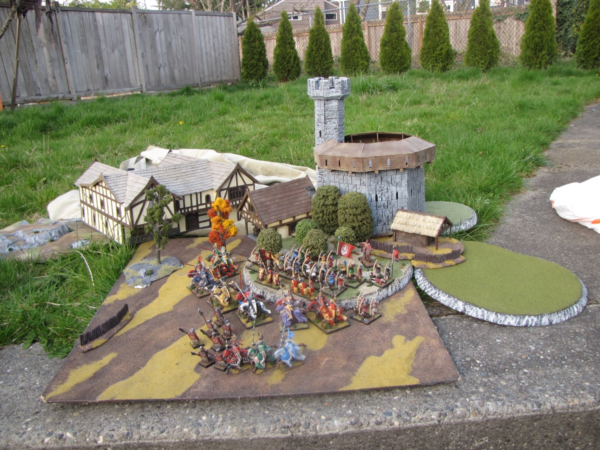Bretonnia Knights March to Battle miniatures staging shot from Games Workshop painted by Neldoreth - An Hour of Wolves & Shattered Shields