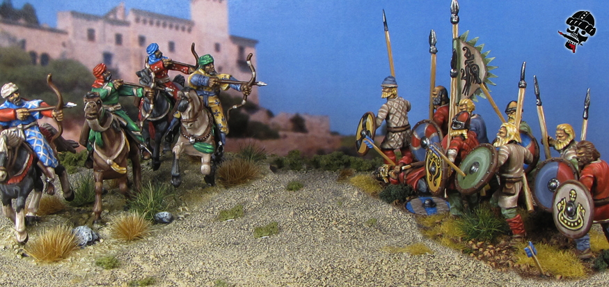 Al-Andalus Andalusian Light Horse and Vikings do battle from HaT and Wargames Factory Miniatures painted by Neldoreth - An Hour of Wolves & Shattered Shields