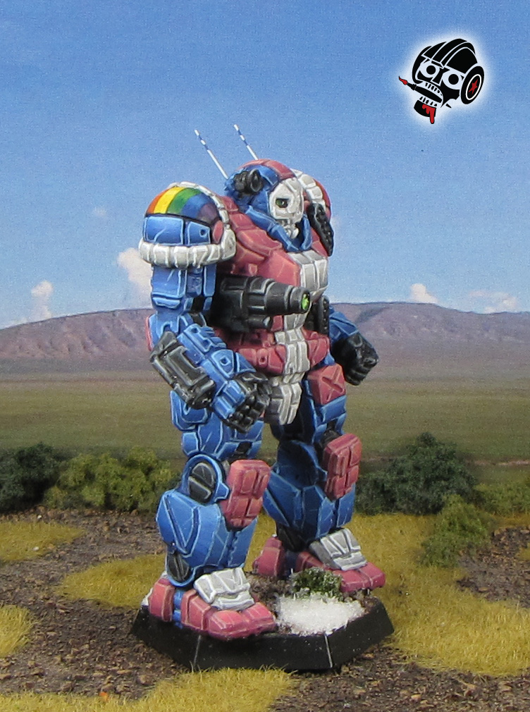 Battletech Atlas in Transgender Allyship Colours from Catalyst Games Lab painted by Neldoreth - An Hour of Wolves & Shattered Shields