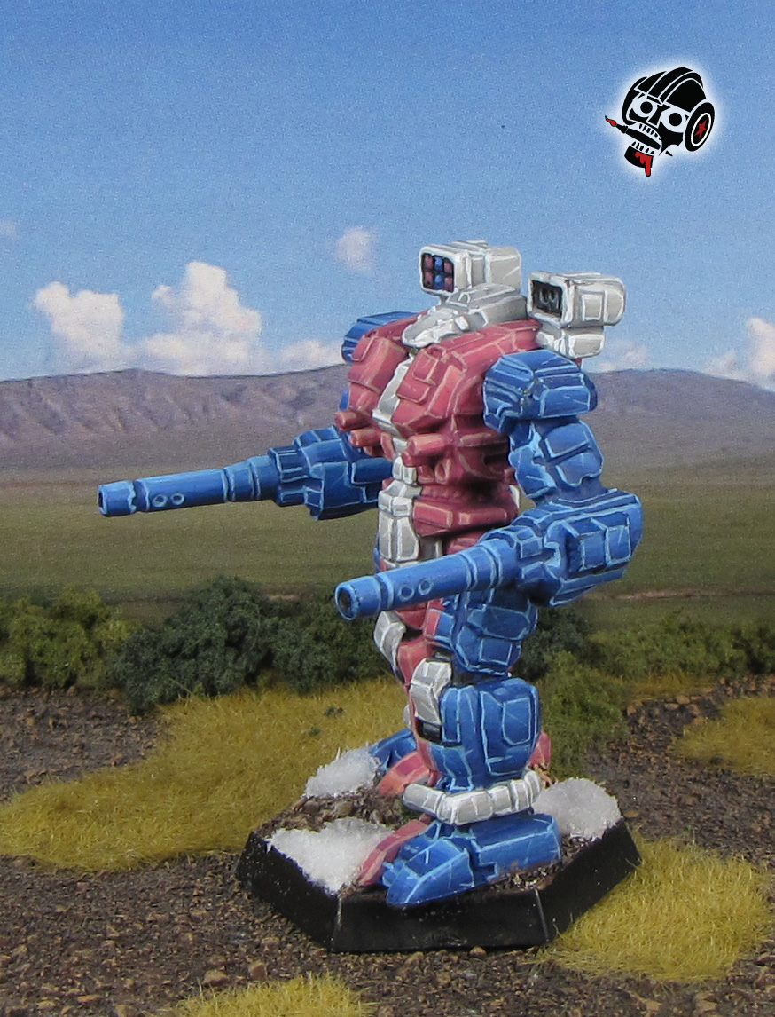 Battletech Warhammer in Transgender allyship colours from Catalyst Games Lab painted by Neldoreth - An Hour of Wolves & Shattered Shields