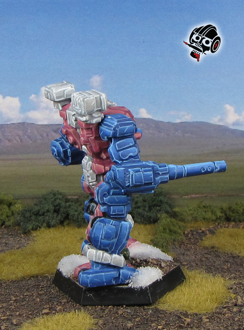 Battletech Warhammer in Transgender allyship colours from Catalyst Games Lab painted by Neldoreth - An Hour of Wolves & Shattered Shields