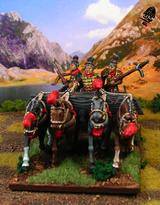 Chinese Warring States converted Qin Chariot from Renegade Miniatures painted by Neldoreth - An Hour of Wolves & Shattered Shields