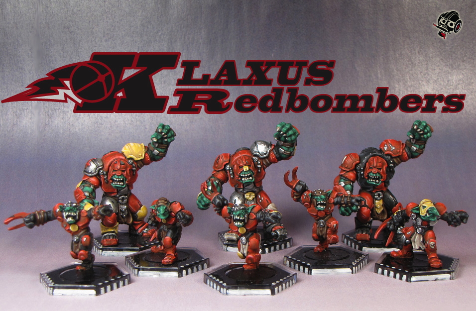 Klaxus Redbombers - not the Greenmoon Smackers - Dreadball team from Mantic Games painted by Neldoreth - An Hour of Wolves & Shattered Shields