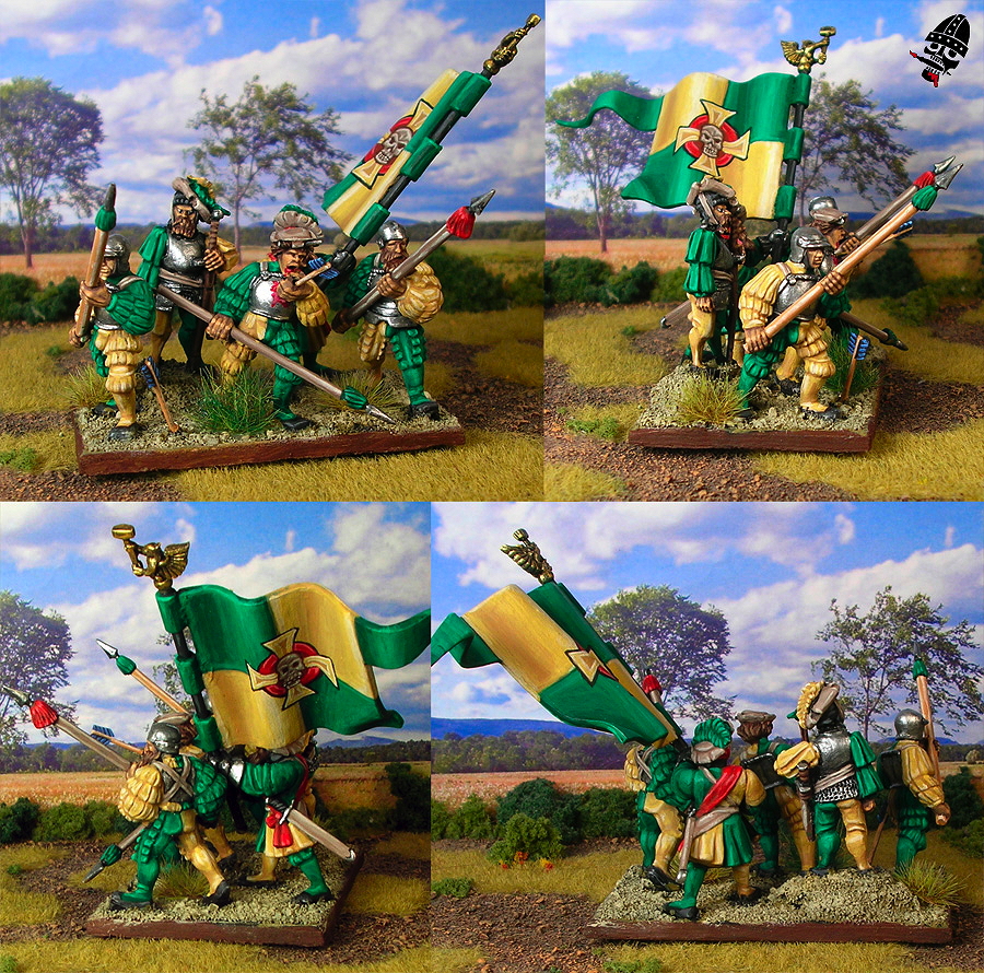 The Empire spearmen from Games Workshop and Artizan Designs painted by Neldoreth - An Hour of Wolves & Shattered Shields