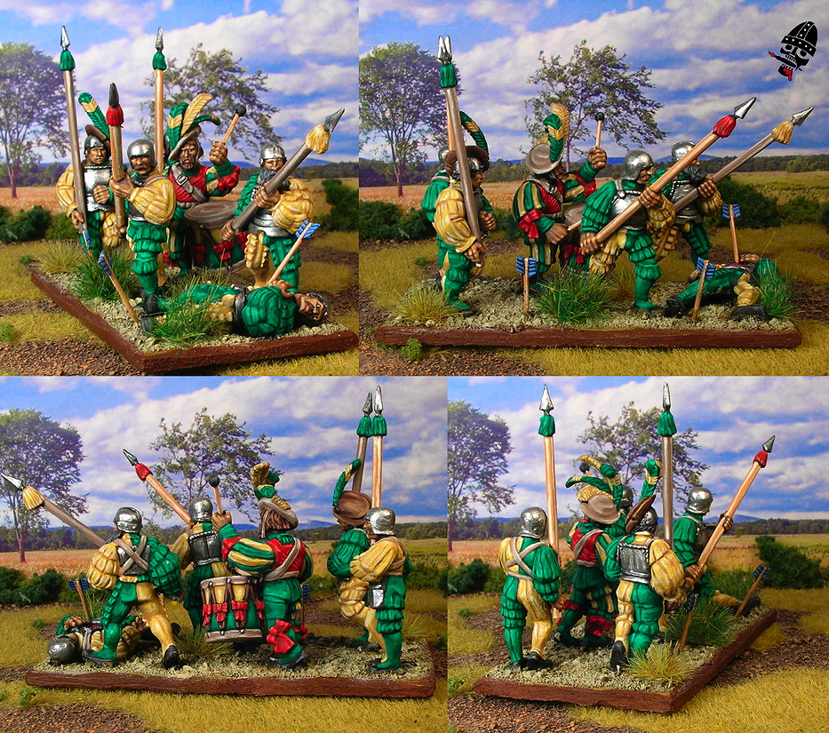 The Empire spearmen from Games Workshop painted by Neldoreth - An Hour of Wolves & Shattered Shields