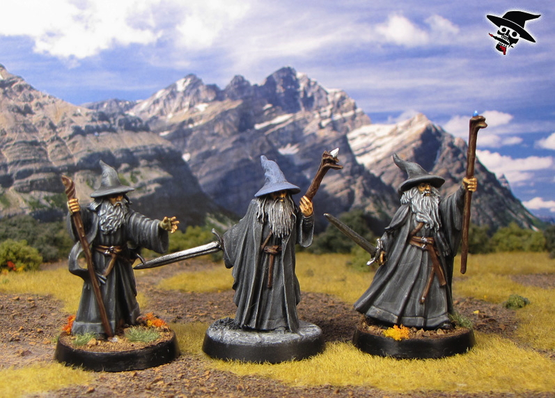 All three Gandalfs from Games Workshop painted by Neldoreth - An Hour of Wolves & Shattered Shields