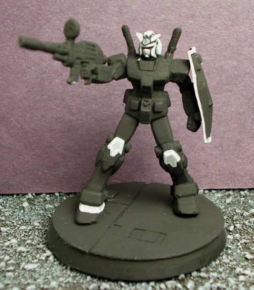 Gundam - RX-79-3 Gray Gundam from Gashapon painted by Neldoreth - An Hour of Wolves & Shattered Shields