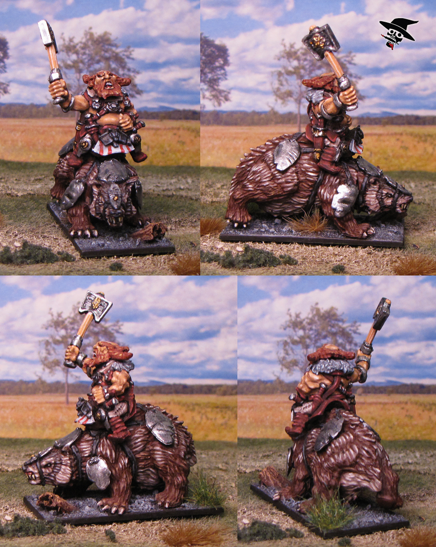 Dwarf Badger Rider from Mantic Games painted by Neldoreth - An Hour of Wolves & Shattered Shields