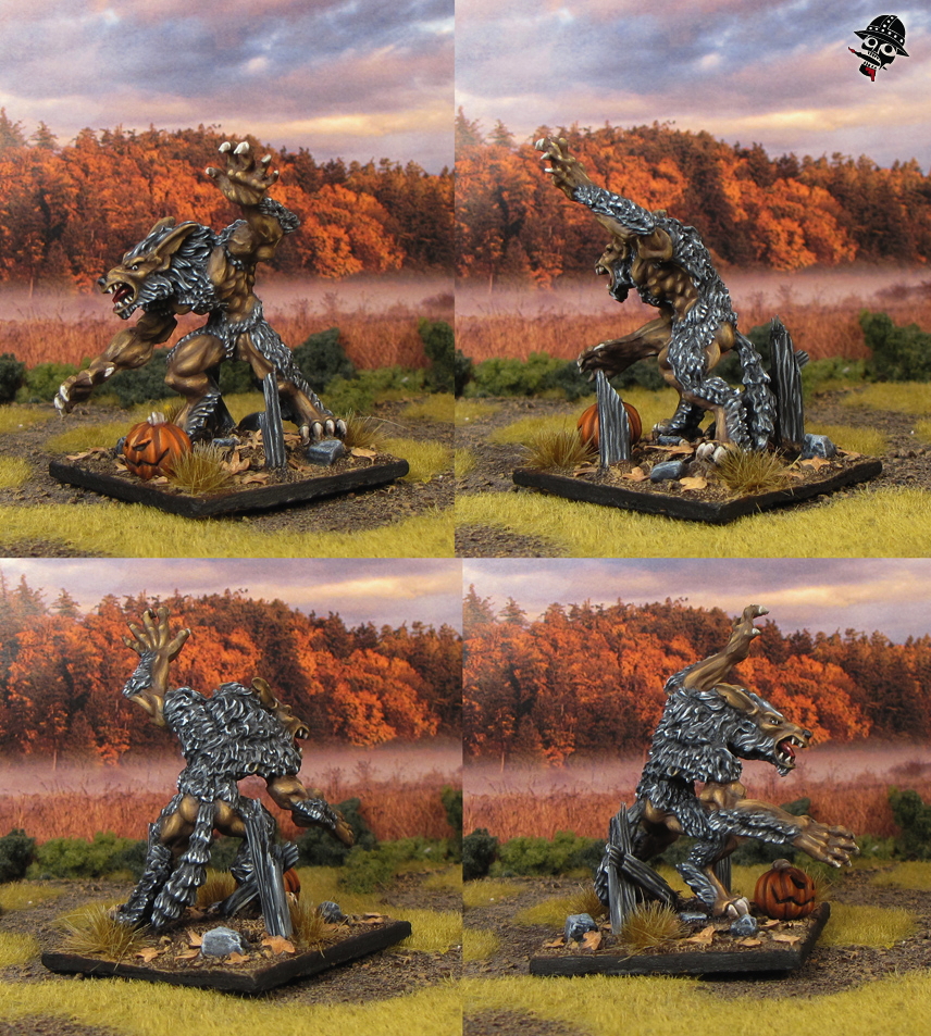 Werewolf from Reaper Miniatures Bones painted by Neldoreth - An Hour of Wolves & Shattered Shields