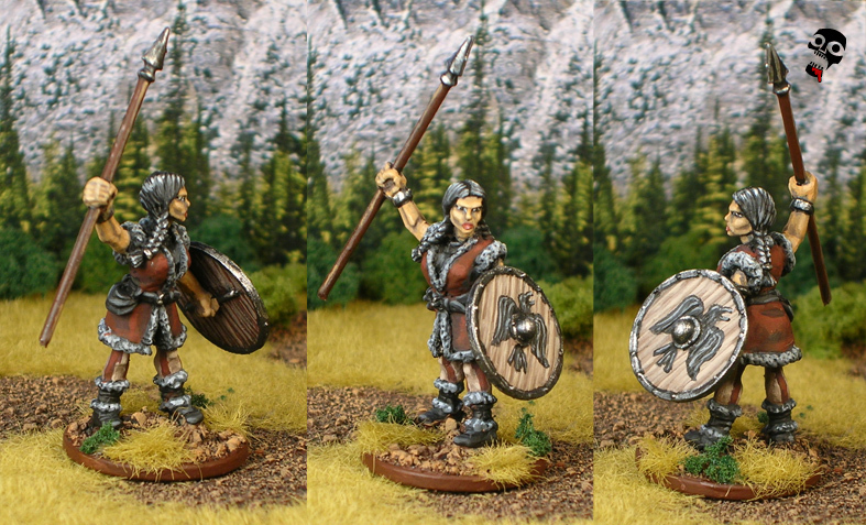 Sea Raider Shield Maiden from Foundry Miniatures painted by Neldoreth - An Hour of Wolves & Shattered Shields