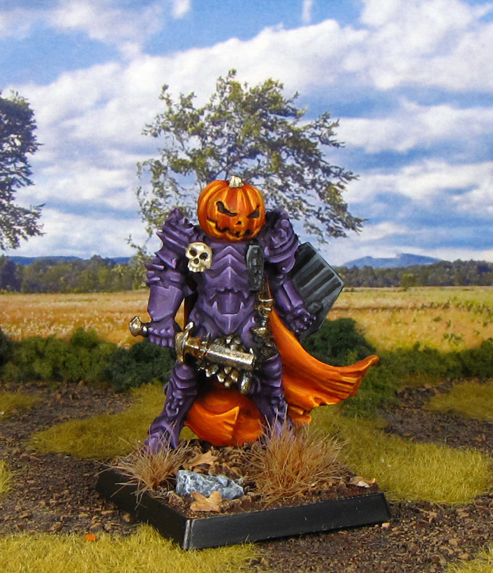 Undead pumpkin head knight from  painted by Neldoreth - An Hour of Wolves & Shattered Shields