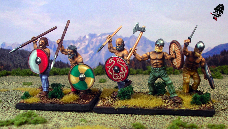 Swedish Vikings from Wargames Factory ancient Germans as Viking Berzerkers painted by Neldoreth - An Hour of Wolves & Shattered Shields
