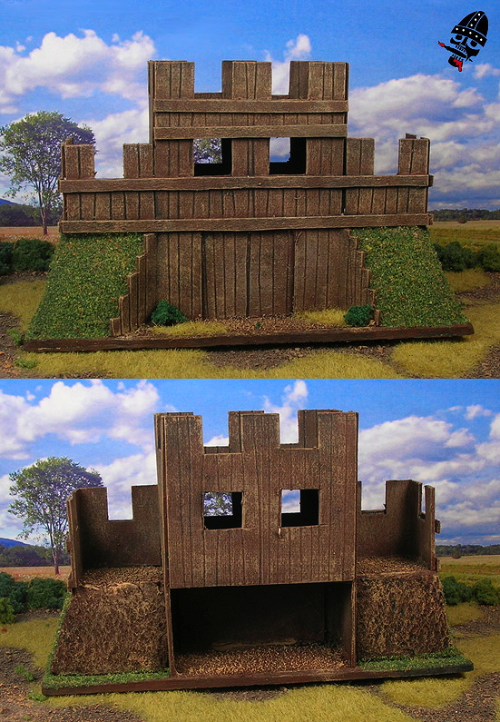 Late Rome, early medieval wooden palisade DBA 15mm camp from scratch built by Neldoreth painted by Neldoreth - An Hour of Wolves & Shattered Shields