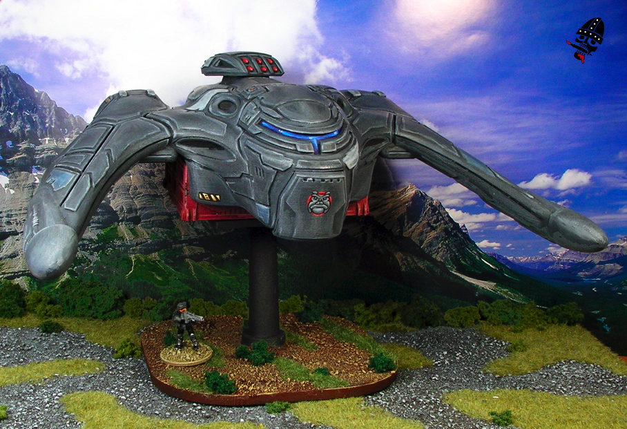 Tribal DPLS Space ship from Khurasan Miniatures painted by Neldoreth - An Hour of Wolves & Shattered Shields