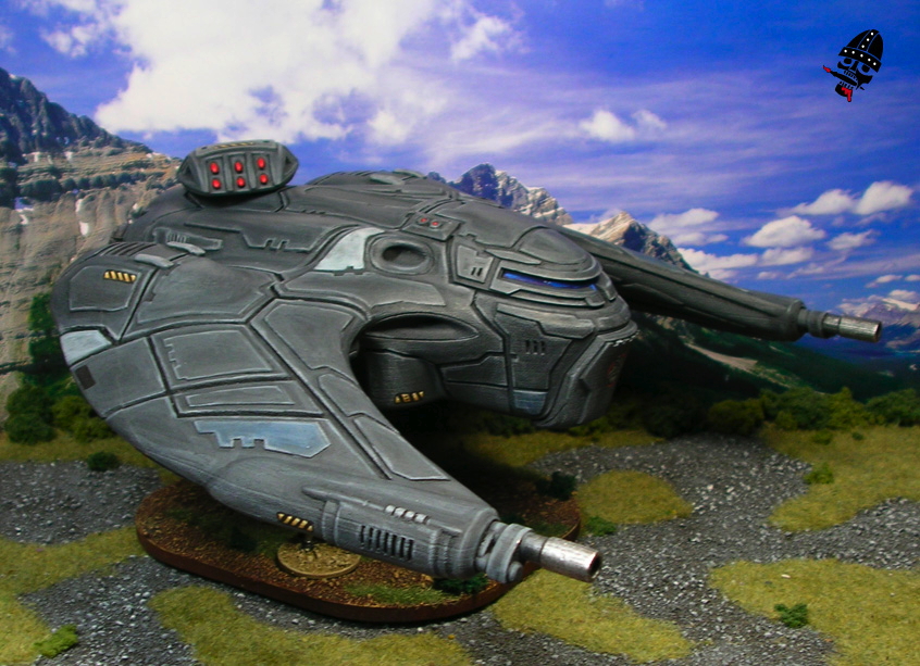 Tribal DPLS Space ship from Khurasan Miniatures painted by Neldoreth - An Hour of Wolves & Shattered Shields
