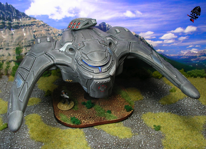 Tribal DPLS Space ship from Khurasan Miniatures painted by Neldoreth - An Hour of Wolves & Shattered Shields