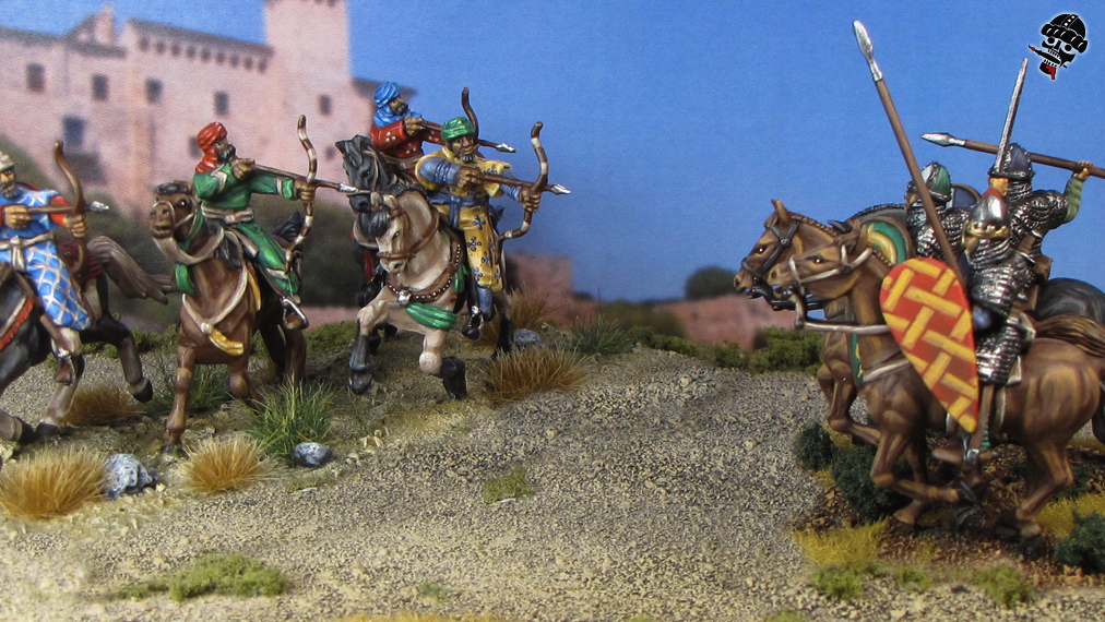 Al-Andalus Andalusian Light Horse and Norman Knights from HaT and Conquest Miniatures painted by Neldoreth - An Hour of Wolves & Shattered Shields