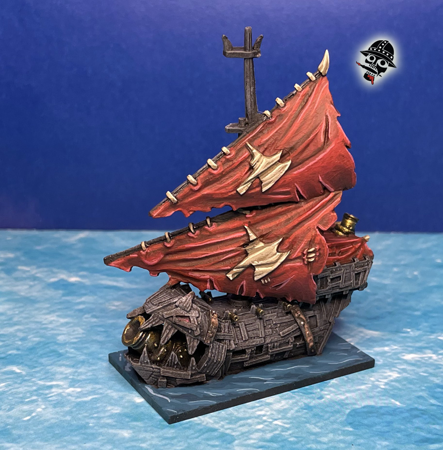 Armada Orc Bombboat from Mantic Games painted by Neldoreth - An Hour of Wolves & Shattered Shields