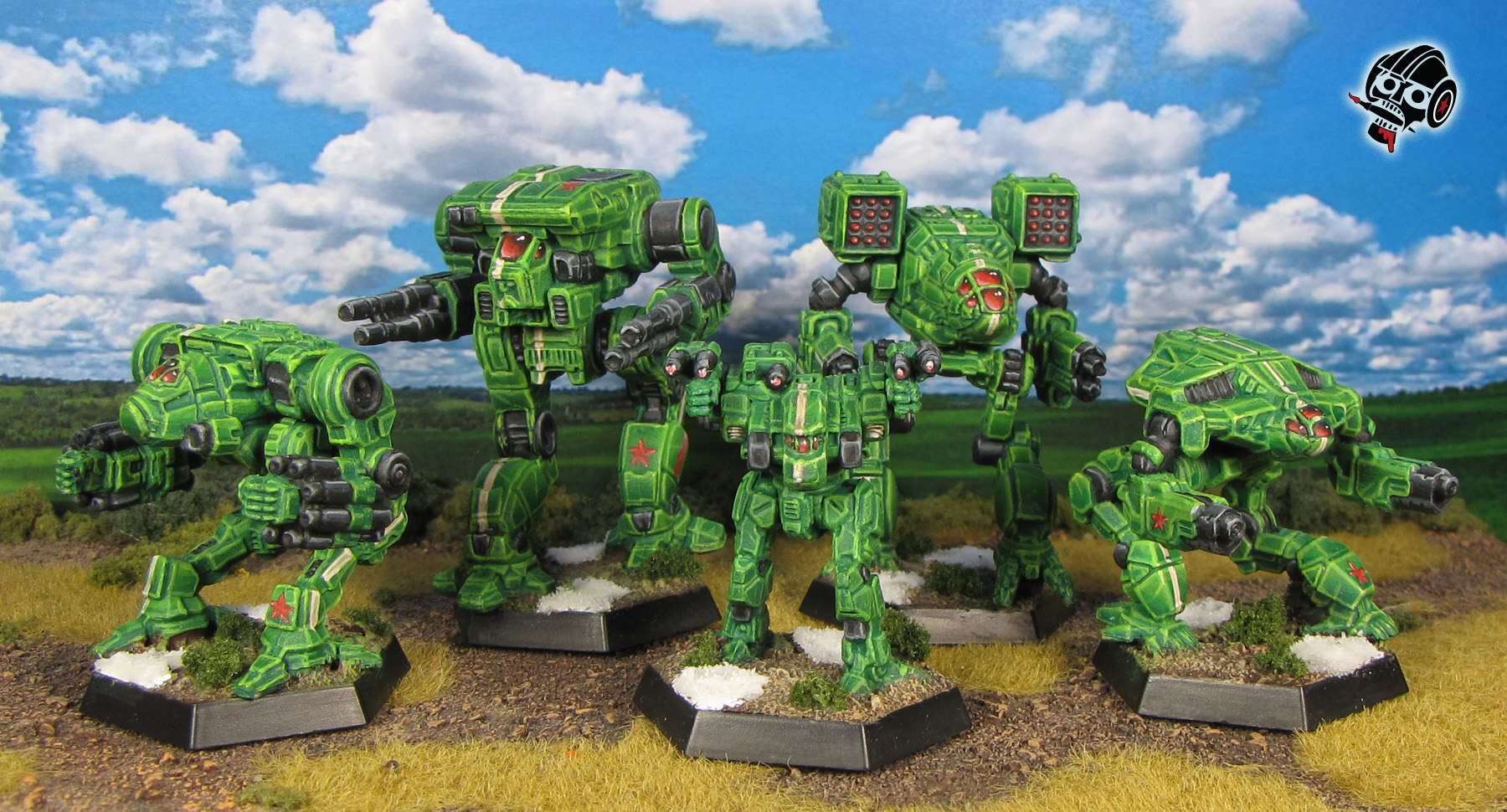 Battletech Alpha Strike Clan Battle Mechs from Catalyst Games Lab painted by Neldoreth - An Hour of Wolves & Shattered Shields