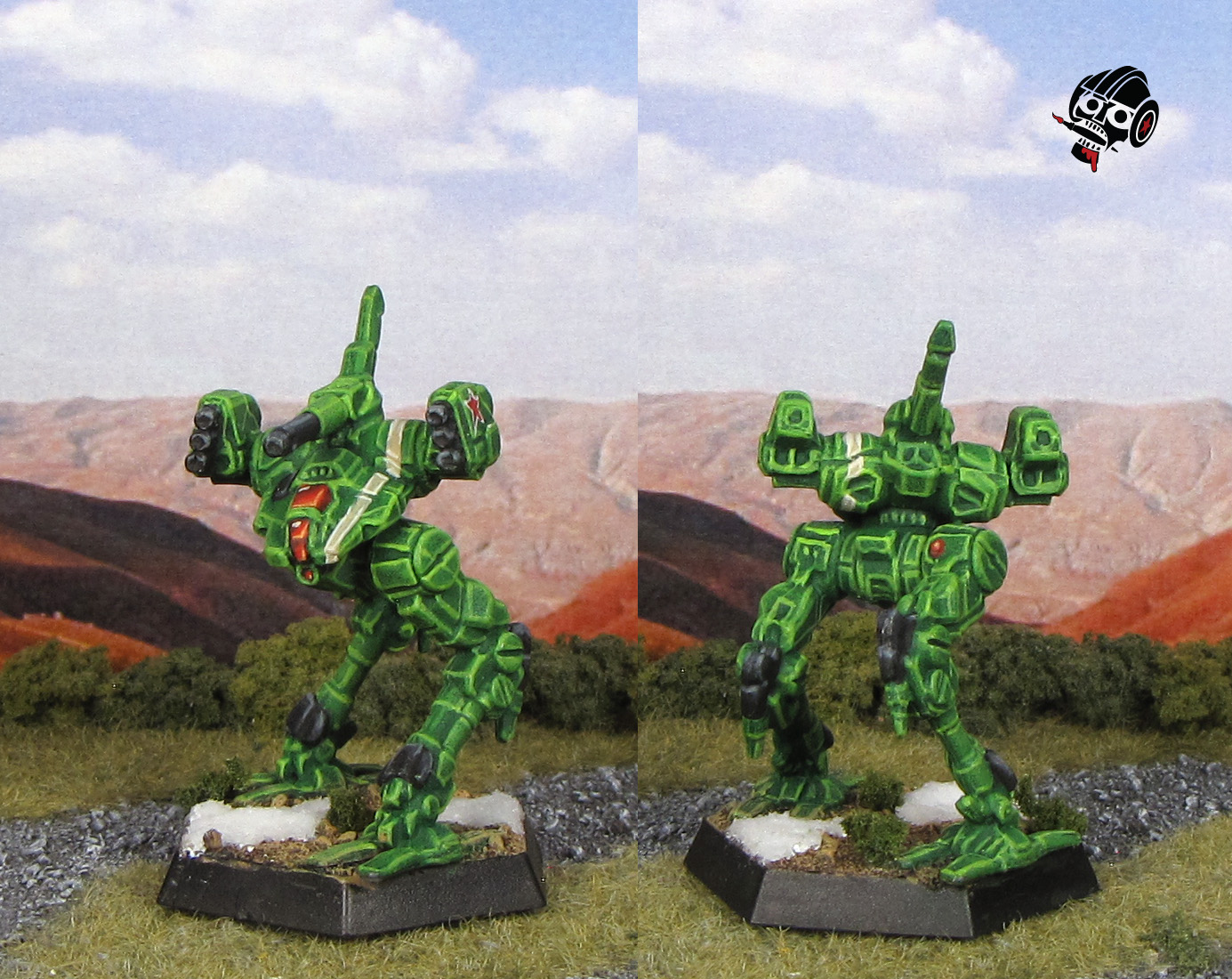 Battletech Clan Jade Falcon Wolf Locust from Catalyst Game Labs painted by Neldoreth - An Hour of Wolves & Shattered Shields