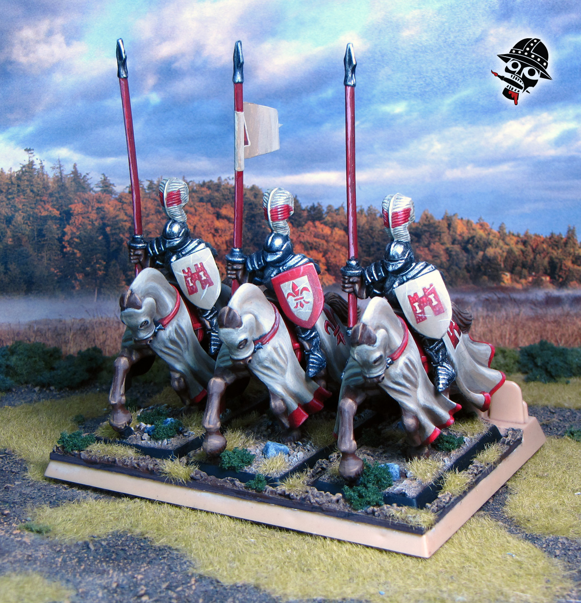 Bretonnian Empire Imperial Knights from Battle Masters Warhammer from Milton Bradley and Games Workshop painted by Neldoreth - An Hour of Wolves & Shattered Shields