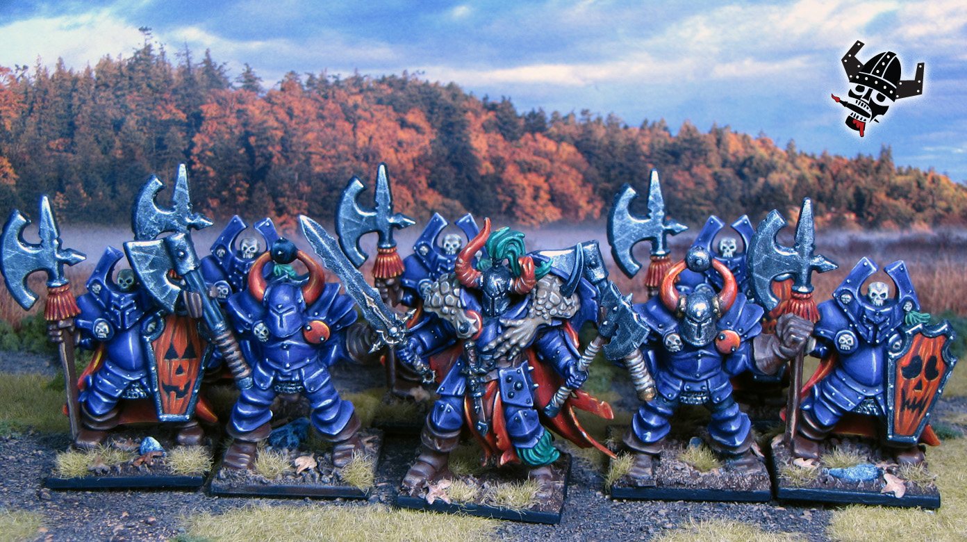 Battle Masters, Hero Quest, Underworld Khagra's Ravagers Warhammer Chaos Warriors from Milton Bradley and Games Workshop painted by Neldoreth - An Hour of Wolves & Shattered Shields