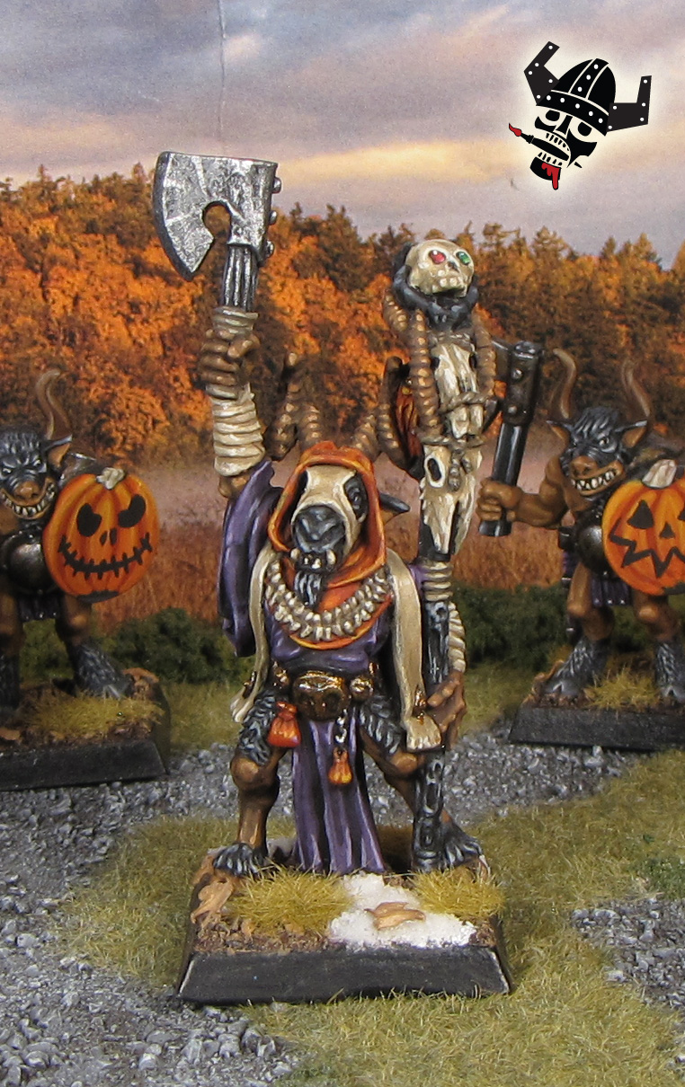 Chaos Beastman Shaman old world fantasy battle masters Warhammer from Milton Bradley and Games Workshop painted by Neldoreth - An Hour of Wolves & Shattered Shields