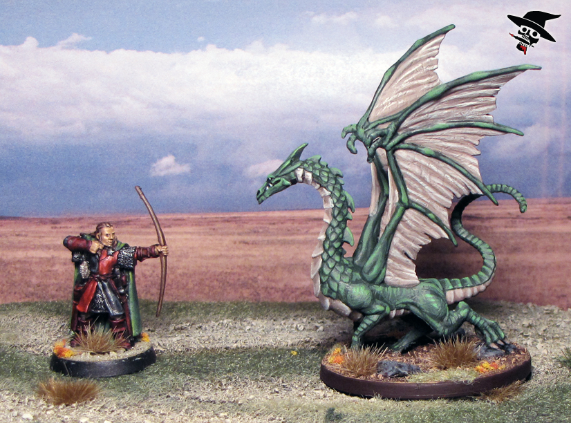 Dragon and Fighter Face Off from Games Workshop and Wizards of the Coast painted by Neldoreth - An Hour of Wolves & Shattered Shields