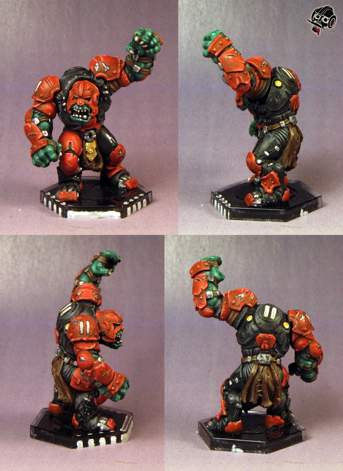 Klaxus Redbombers - not the Greenmoon Smackers - Dreadball team: Teg the Hard Hitting from Mantic Games painted by Neldoreth - An Hour of Wolves & Shattered Shields