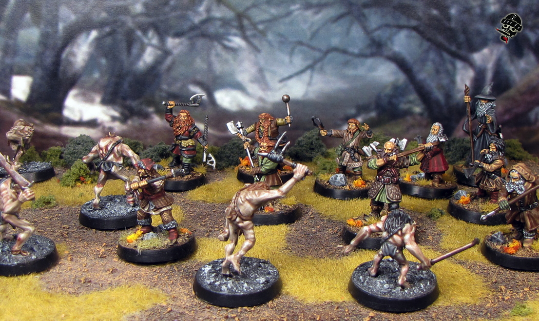 Dwarves and Gandalf battling goblins from Games Workshop painted by Neldoreth - An Hour of Wolves & Shattered Shields