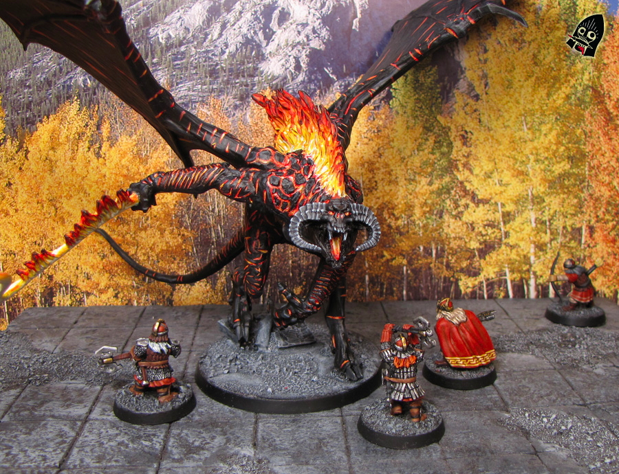 The Balrog of Morgoth battles some puny dwarves! Durin's bane indeed. from Games Workshop painted by Neldoreth - An Hour of Wolves & Shattered Shields