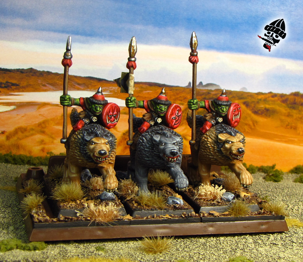Warhammer Goblins Gloomspite Gitz Snarlfang Riders for Battle Masters from Milton Bradley and Games Workshop painted by Neldoreth - An Hour of Wolves & Shattered Shields
