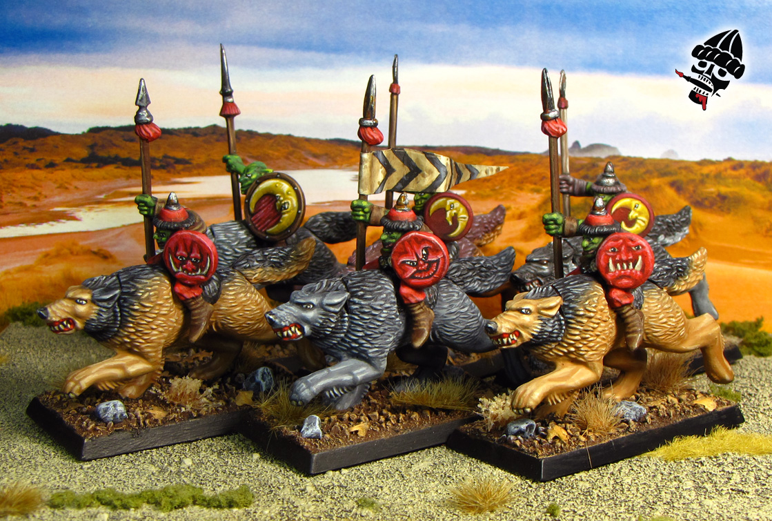 Battle Masters Goblin Snarlpack Wolf Riders for Warhammer Old World from Games Workshop painted by Neldoreth - An Hour of Wolves & Shattered Shields