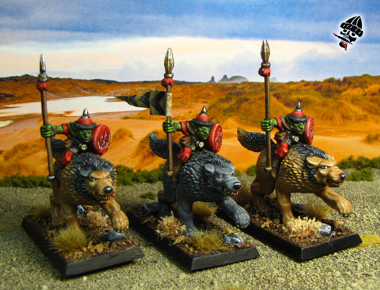 Battle Masters Goblin Snarlpack Wolf Riders for Warhammer Old World from Games Workshop painted by Neldoreth - An Hour of Wolves & Shattered Shields