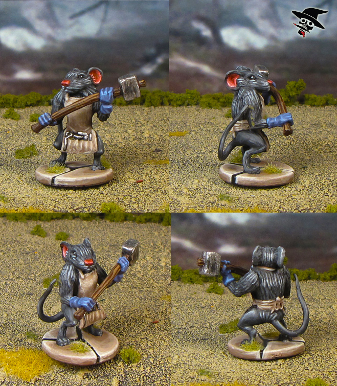 Mice & Mystics Nez the Warrior from Plaid Hat Games painted by Neldoreth - An Hour of Wolves & Shattered Shields