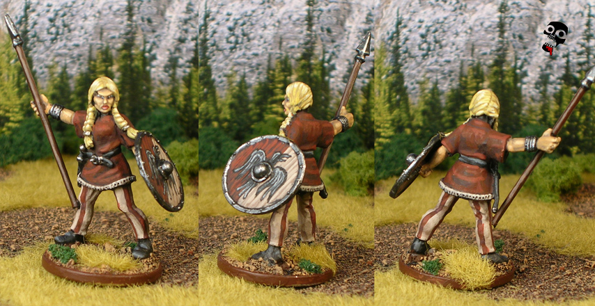 Sea Raider Shield Maiden from Foundry Miniatures painted by Neldoreth - An Hour of Wolves & Shattered Shields