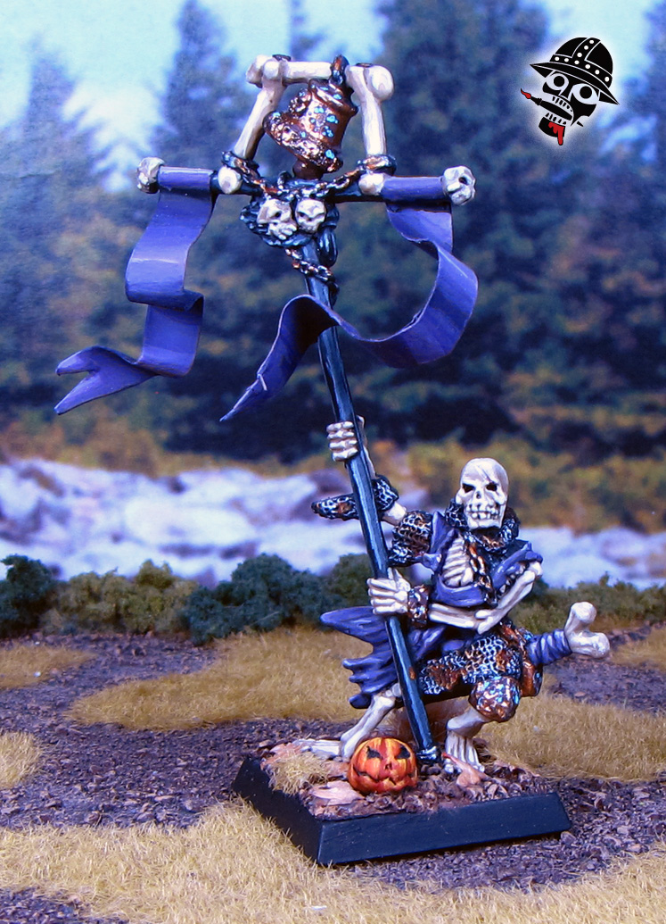 Undead Skeleton Standard Bearer from Games Workshop - Warhammer painted by Neldoreth - An Hour of Wolves & Shattered Shields Undead Skeleton Standard Bearer from Games Workshop - Warhammer painted by Neldoreth - An Hour of Wolves & Shattered Shields