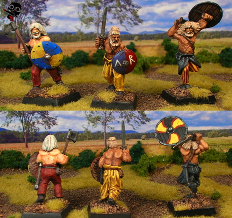 Viking berzerkers from Old Glory and Gripping Beast painted by Neldoreth - An Hour of Wolves & Shattered Shields