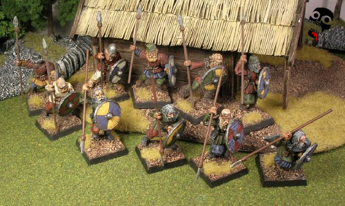 Viking warriors from Old Glory Miniatures painted by Neldoreth - An Hour of Wolves & Shattered Shields